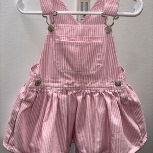 SweetHoney Pink and White Striped Overalls